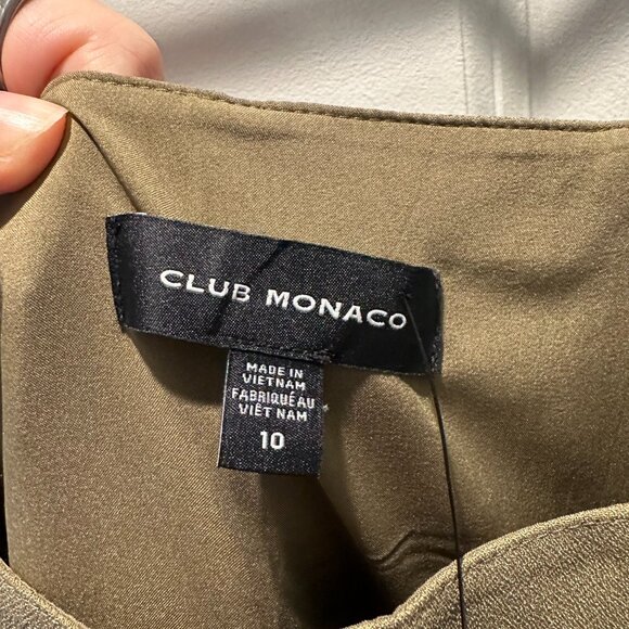 Club Monico, Crepe Square-Neck Jumpsuit, Olive Size 10 - Picture 6 of 7